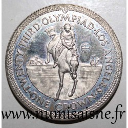 ISLE OF MAN - KM 120a - 1 CROWN 1984 - HORSE RIDING