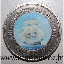 ILES COOK - KM 748 - 1 DOLLAR 2003 - Bateau historique - USS Constitution