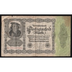 ALLEMAGNE - PICK 79 - 50 000 MARK - 19/11/1922