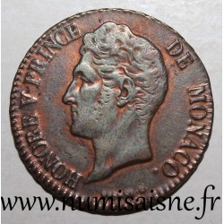 MONACO - KM 95.2a - 5 CENTIMES 1837 - Prince Honoré V - Faiblesse de frappe sur le 1