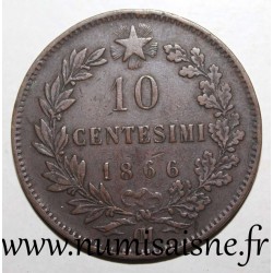 ITALIE - KM 11.5 - 10 CENTESIMI - 1866 OM - Strasbourg - VICTOR EMMANUEL II