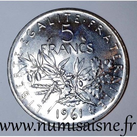 FRANCE - KM 926 - 5 FRANCS 1961 - TYPE SOWER