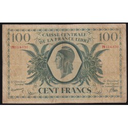 CAISSE CENTRALE FRANCE LIBRE - PICK 13 - 100 FRANCS - L.2/12/1941