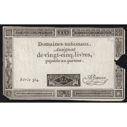 ASSIGNAT OF 5 LIVRES - 06/06/1793 - NATIONAL DOMAINS - 354 SERIES
