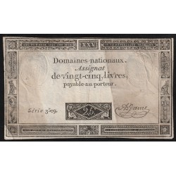 ASSIGNAT DE 25 LIVRES - 06/06/1793 - DOMAINES NATIONAUX - SERIE 3509