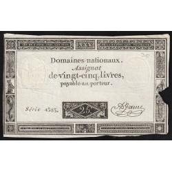 ASSIGNAT OF 5 LIVRES - 06/06/1793 - NATIONAL DOMAINS - 4383 SERIES