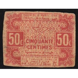 MAROC - PROTECTORAT DE LA RÉPUBLIQUE FRANCAISE - 50 CENTIMES - 6/04/1944