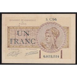 75 - PARIS - CHAMBRE DE COMMERCE - 1 FRANC 1920