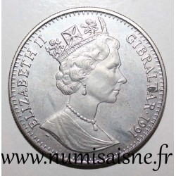 GIBRALTAR - KM 86 - 1 CROWN 1991 - 10 years of wedding of Charles and Diana - Yacht la Brittannia