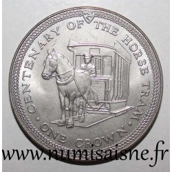ISLE OF MAN - KM 38 - 1 CROWN 1976 - 100 years of the horse tramway