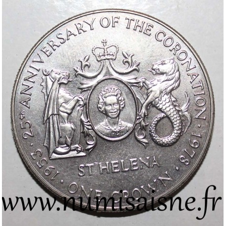 SAINT HELENA - KM 7 - 1 CROWN 1978 - 25 years since the coronation of Elizabeth II