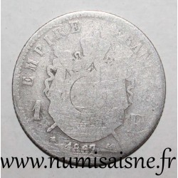 FRANCE - KM 806 - 1 FRANC 1867 A - Paris - TYPE NAPOLEON III