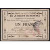 BON DE GUERRE - REGION OF PERONNE - 1 FRANC - 02/09/1915