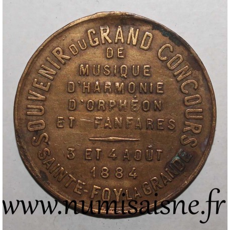 33 - SAINTE FOY LA GRANDE - Orpheon band and brass band music competition - 1884