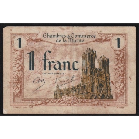 51 - MARNE - CHAMBRE DE COMMERCE - 1 FRANC - 10/10/1920