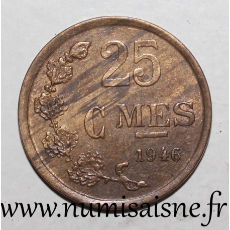 LUXEMBURG - KM 45 - 25 CENTIMES 1946