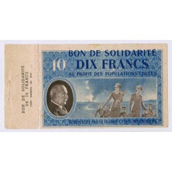 BON DE SOLIDARITÉ - 10 FRANCS 1941-1944 - TYPE PÉTAIN