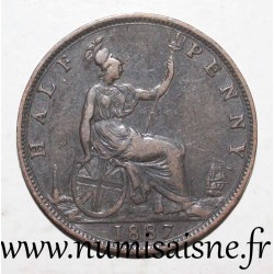 GRANDE BRETAGNE - KM 754 - 1/2 PENNY 1887 - VICTORIA