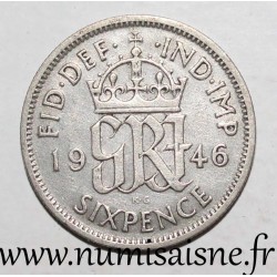 ROYAUME UNI - KM 853 - 6 PENCE 1946 - George VI