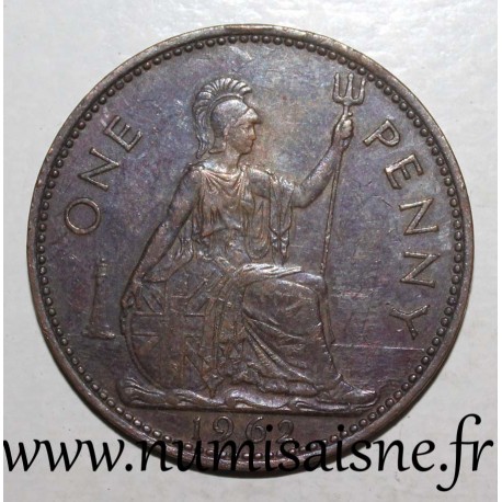 GREAT BRITAIN - KM 897 - 1 PENNY 1962 - ELIZABETH II