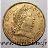 GADOURY 1088a - 40 FRANCS 1815 A - Paris - Essai bronze doré - LOUIS XVIII