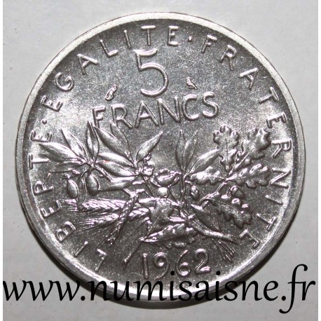 FRANCE - KM 926 - 5 FRANCS 1962 - TYPE SOWER