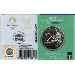 FRANCE - 2 EURO 2022 - OLYMPIC GAMES 2024 - GREEN COINCARD