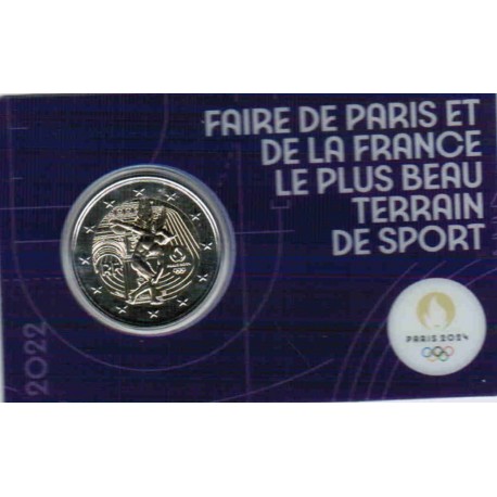 FRANCE - 2 EURO 2022 - OLYMPIC GAMES 2024 - PURPLE COINCARD