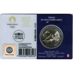 FRANCE - 2 EURO 2022 - OLYMPIC GAMES 2024 - PURPLE COINCARD