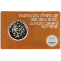 FRANCE - 2 EURO 2022 - OLYMPIC GAMES 2024 - YELLOW COINCARD