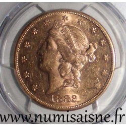 UNITED STATES - KM 74 - 20 DOLLARS 1882 S - San Francisco - LIBERTY HEAD - DOUBLE EAGLE - PCGS AU55