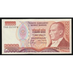 TURKEY - PICK 201 - 20 000 LIRA - 1970 (1988)