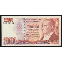 TURQUIE - PICK 201 - 20 000 LIRA - 1970 (1988)