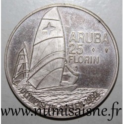ARUBA - KM 10 - 25 FLORIN 1992 - Summer Olympics in Barcelona - Windsurfing