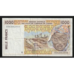 WEST AFRICAN STATES - SENEGAL - PICK 711 K. c - 1000 FRANCS - 1993 - B C E A O
