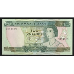 SOLOMON ISLANDS - PICK 5a - 2 DOLLARS - UNDATED (1977) - SIGN 1