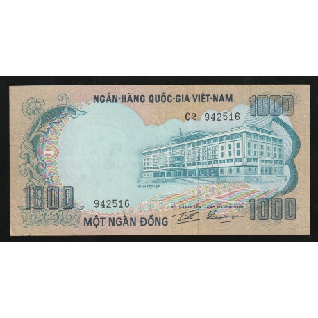 South Vietnam - PICK 34 a - 1,000 DÔNG - UNDATED (1972) - ELEPHANTS