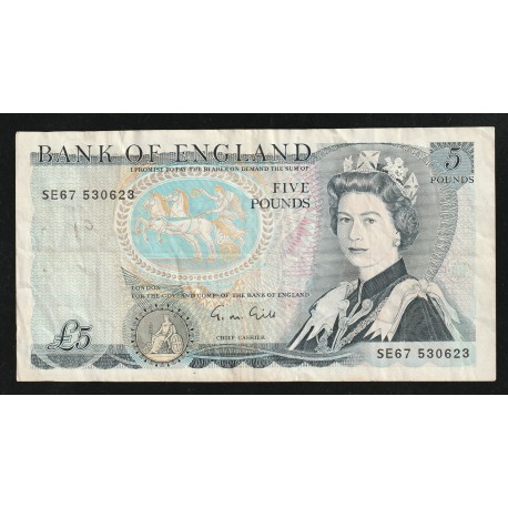 GREAT BRITAIN - PICK 378 f - 5 POUNDS - NOT DATED (1988-91)