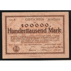 ALLEMAGNE - NOTGELD - BONN Stadt - HANDELSKAMMER - 100.000 MARK - 01/06/1923 - SERIE A