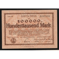 DEUTSCHLAND - NOTGELD - BONN Stadt - HANDELSKAMMER - 100.000 MARK - 01/06/1923 - SERIE A