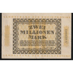 GERMANY - NOTGELD - DUSSELDORF - LANDESBANK DER RHEINPROVINS - 2 MILLION MARK - 01/09/1923