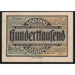 GERMANY - NOTGELD - DÜSSELDORF Stadt - 100.000 MARK - 15/07/1923 - SÉRIE 24 - KELLER 1150 d