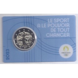 FRANCE - 2 EURO 2023 - OLYMPIC GAMES 2024 - BLUE COINCARD
