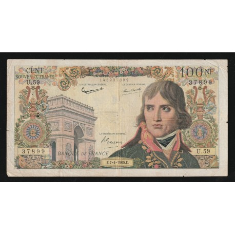 FAY 59/06 - 100 NOUVEAUX FRANCS BONAPARTE - 07/04/1960 - PICK 144