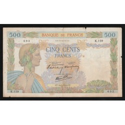 FAY 32/2 - 500 FRANCS LA PAIX - TYPE 1939 - 16/05/1940 - K.159 - PICK 95