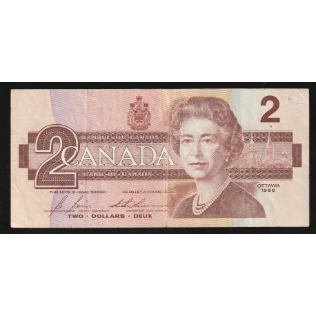 CANADA - PICK 94 c - 2 DOLLARS 1986