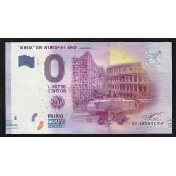 GERMANY - TOURISTIC 0 EURO SOUVENIR NOTE - HAMBURG - MINIATUR WUNDERLAND - 2017-3