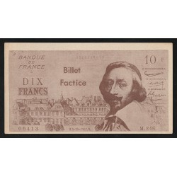FRANCE - BILLET FACTICE - 10 FRANCS RICHELIEU - A USAGE SCOLAIRE