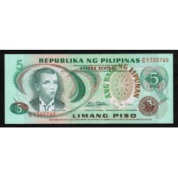 PHILIPPINES - PICK 160 c - 5 PISO - 1978 (SIGN 9)