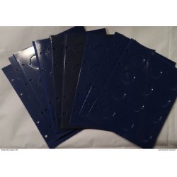 Lot de 9 pages TOPSET pour 2€ sous capsules avec intercalaires bleu - Pages d'occasion